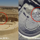 Left: The central section of Palmyra’s amphitheater as it appeared in 2016; Right: The same section as it appeared in February 2017. (Image: Russian Ministry of Defence)